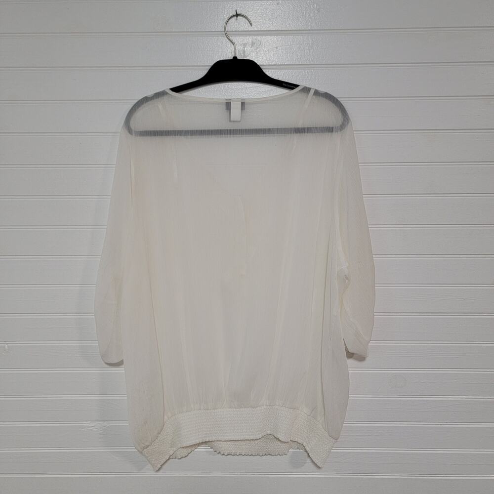 Torrid Plus Size 3X Top Whimsy Preppy Coquette Ruffle Flowy Sheer Cottagecore - Picture 4 of 8